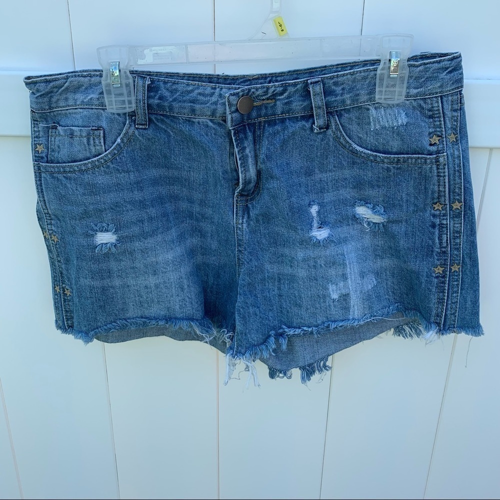 Vici Jennifer Mod Ref Denim Jean Shorts Star Large
